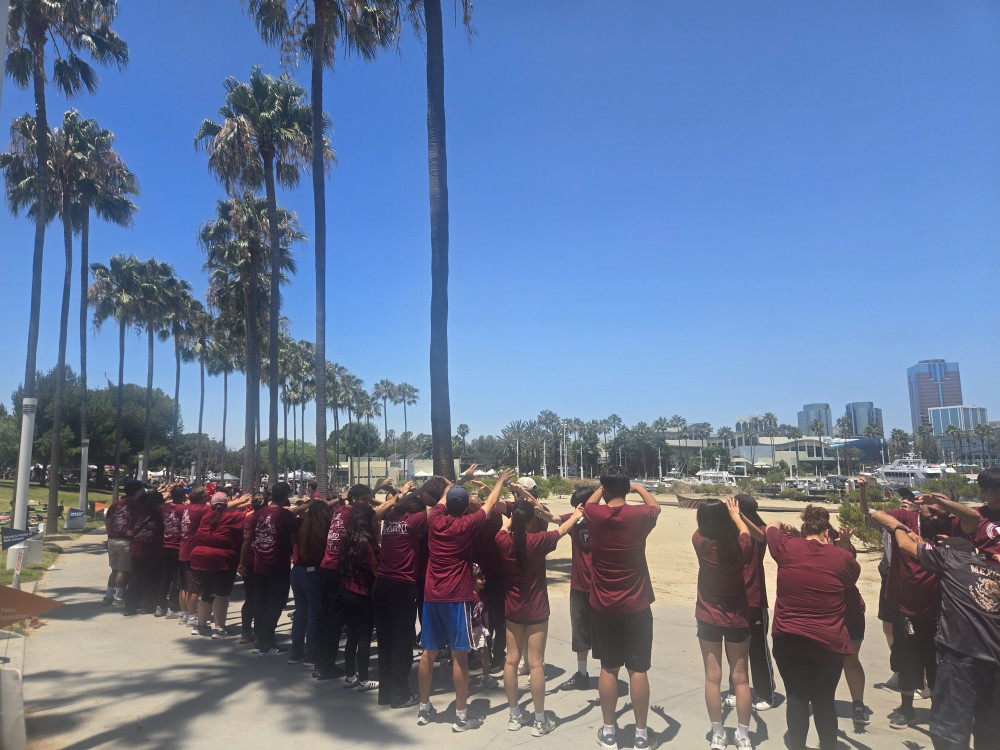 Charity Walk Team Huddle